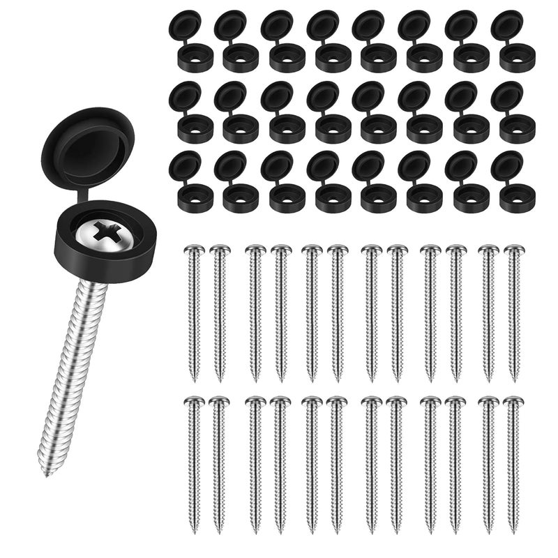 Taefaba 24 Set 3 Inch Shutter Screws and Caps, Shutter Screws with Caps for Windows Outside Shutter Caps for Shutter Railings Furniture (48pcs) - Image 1